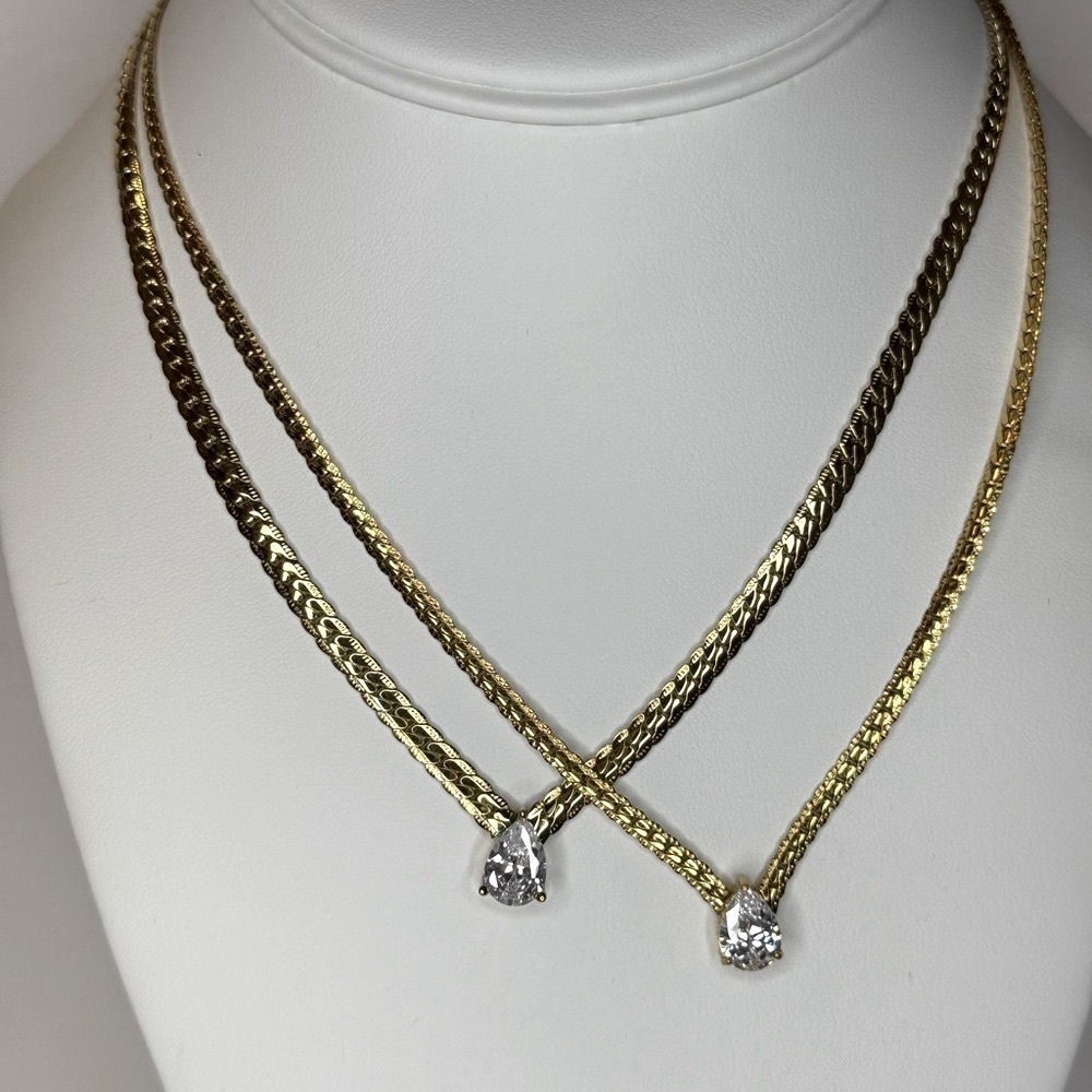 Elegant Gold Cubic Zirconia Necklace Wedding